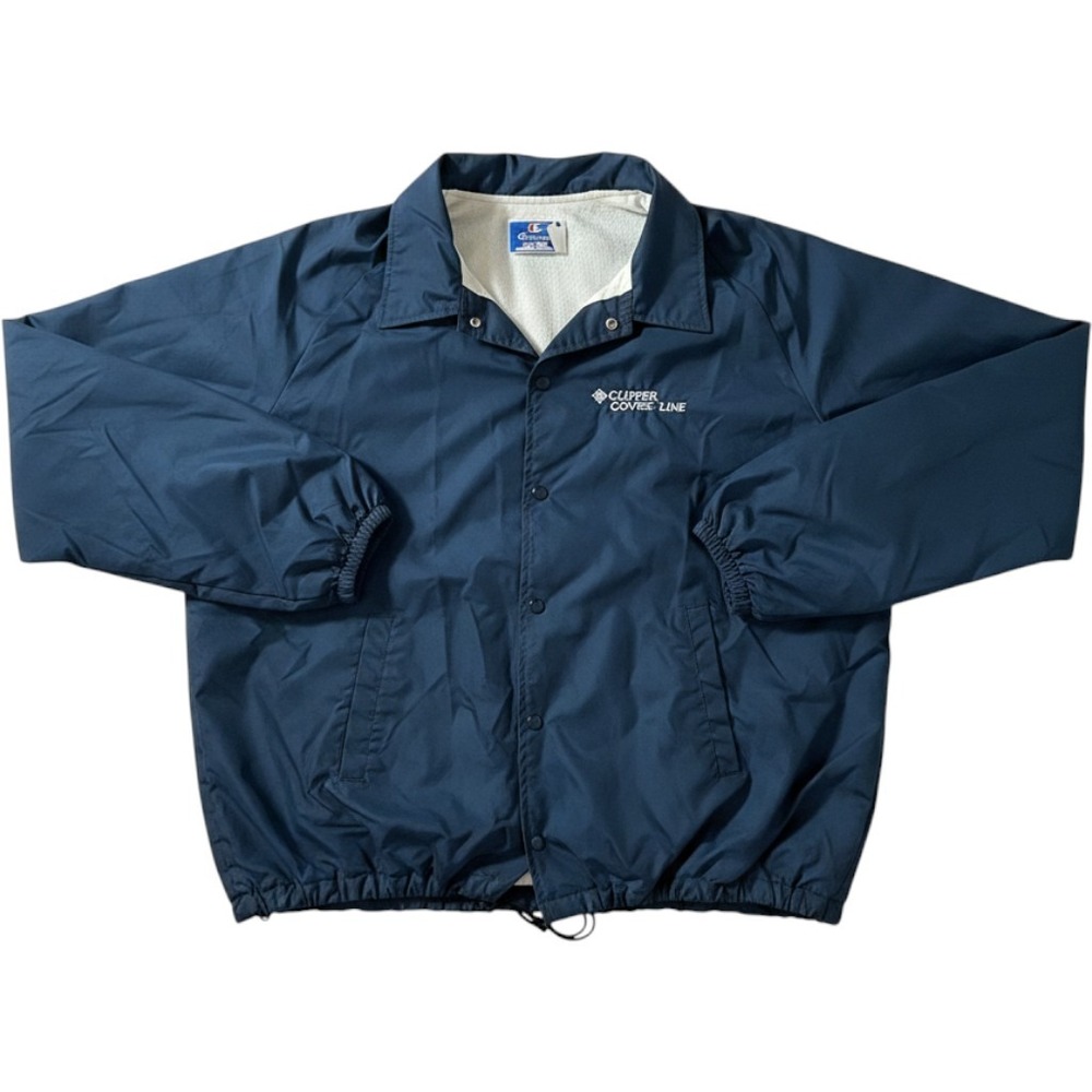 Vintage Champion Coaches Jacket Navy Blue Clipper Cruise Line Made in USA XXL